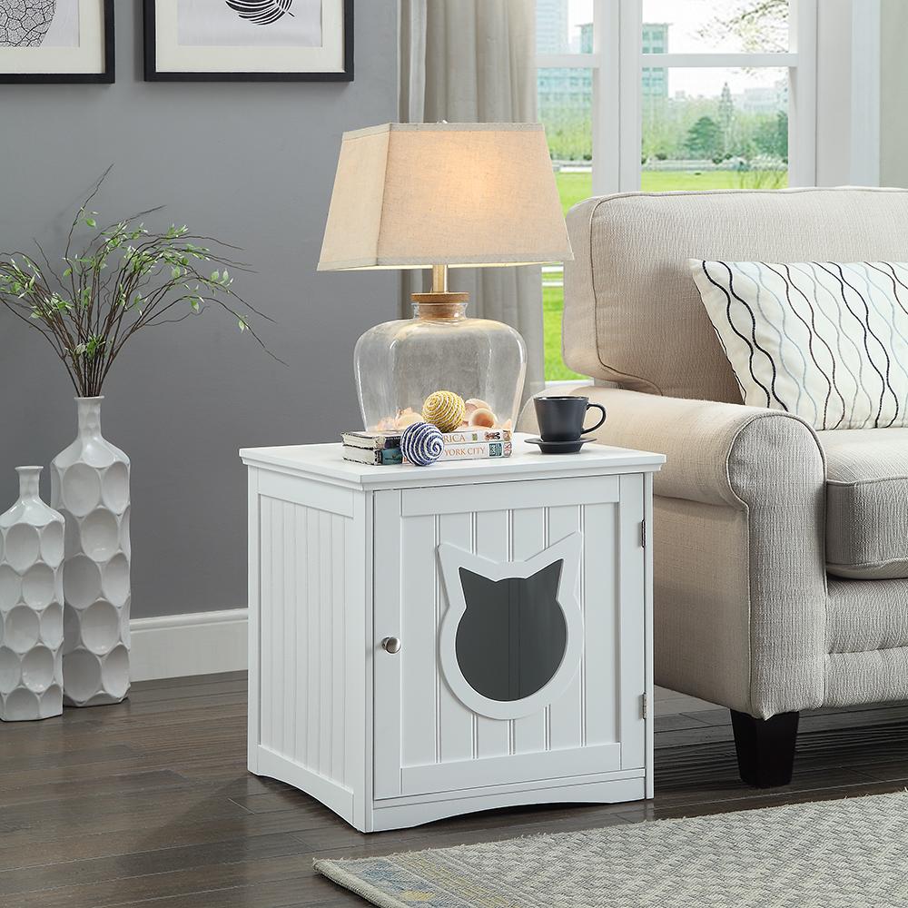 Cat House Side Table, Nightstand Pet House, Litter Box Enclosure - Go Bagheera