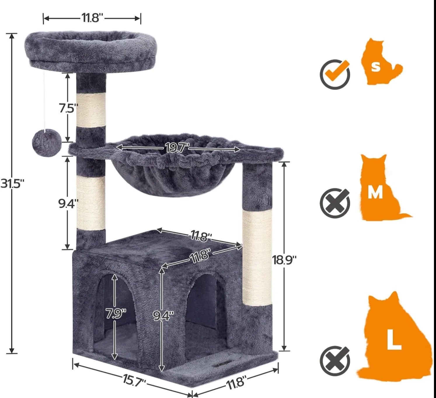 Cat Indoor Hammock Tower - Go Bagheera