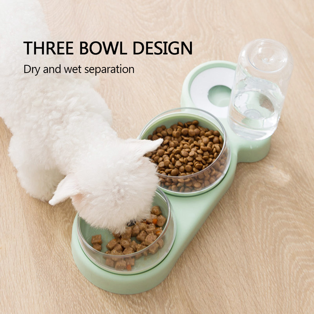 Pet Bowl Double Bowls Food Water Feeder With Auto Water Dispenser - Go Bagheera
